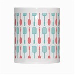 Spatula Spoon Pattern White Mugs Center