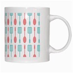 Spatula Spoon Pattern White Mugs Right