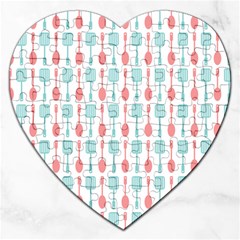 Spatula Spoon Pattern Jigsaw Puzzle (heart) by GardenOfOphir