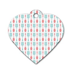 Spatula Spoon Pattern Dog Tag Heart (one Side)