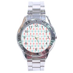 Spatula Spoon Pattern Stainless Steel Men s Watch by GardenOfOphir