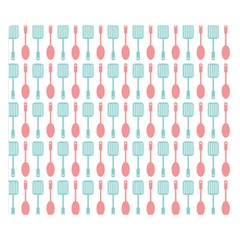 Spatula Spoon Pattern Double Sided Flano Blanket (small) 