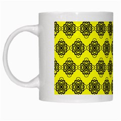 Abstract Knot Geometric Tile Pattern White Mugs