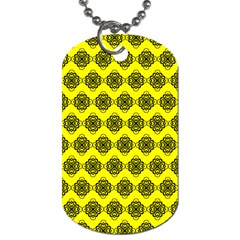 Abstract Knot Geometric Tile Pattern Dog Tag (two Sides)