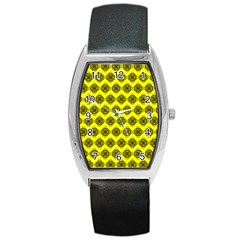 Abstract Knot Geometric Tile Pattern Barrel Metal Watches