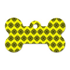 Abstract Knot Geometric Tile Pattern Dog Tag Bone (two Sides)