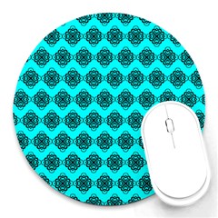 Abstract Knot Geometric Tile Pattern Round Mousepads by GardenOfOphir