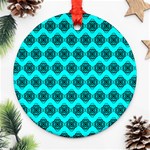 Abstract Knot Geometric Tile Pattern Round Ornament (Two Sides)  Back