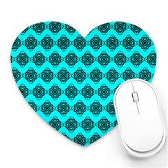 Abstract Knot Geometric Tile Pattern Heart Mousepads