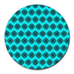 Abstract Knot Geometric Tile Pattern Round Mousepads by GardenOfOphir