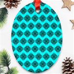 Abstract Knot Geometric Tile Pattern Ornament (Oval)  Front