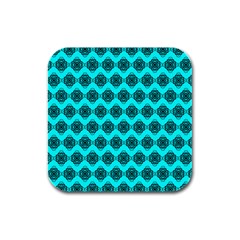 Abstract Knot Geometric Tile Pattern Rubber Square Coaster (4 Pack)  by GardenOfOphir