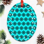 Abstract Knot Geometric Tile Pattern Oval Filigree Ornament (2-Side)  Back