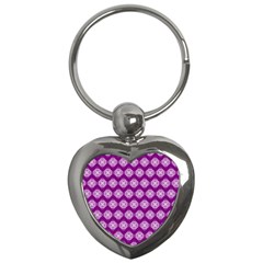 Abstract Knot Geometric Tile Pattern Key Chains (heart)  by GardenOfOphir