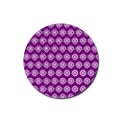 Abstract Knot Geometric Tile Pattern Rubber Round Coaster (4 Pack)  by GardenOfOphir