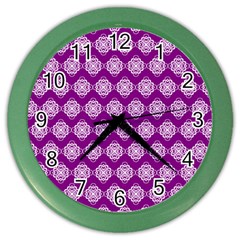 Abstract Knot Geometric Tile Pattern Color Wall Clocks by GardenOfOphir