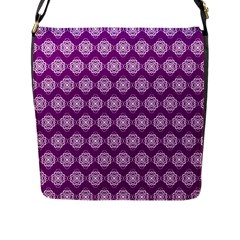 Abstract Knot Geometric Tile Pattern Flap Messenger Bag (l)  by GardenOfOphir