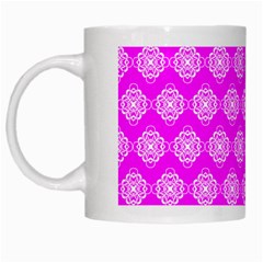 Abstract Knot Geometric Tile Pattern White Mugs