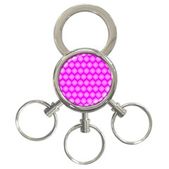 Abstract Knot Geometric Tile Pattern 3-ring Key Chains