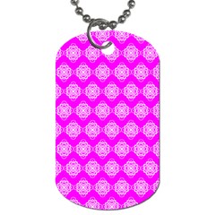 Abstract Knot Geometric Tile Pattern Dog Tag (two Sides) by GardenOfOphir