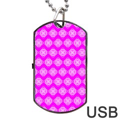 Abstract Knot Geometric Tile Pattern Dog Tag Usb Flash (one Side)