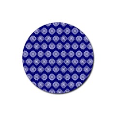 Abstract Knot Geometric Tile Pattern Rubber Coaster (round) 