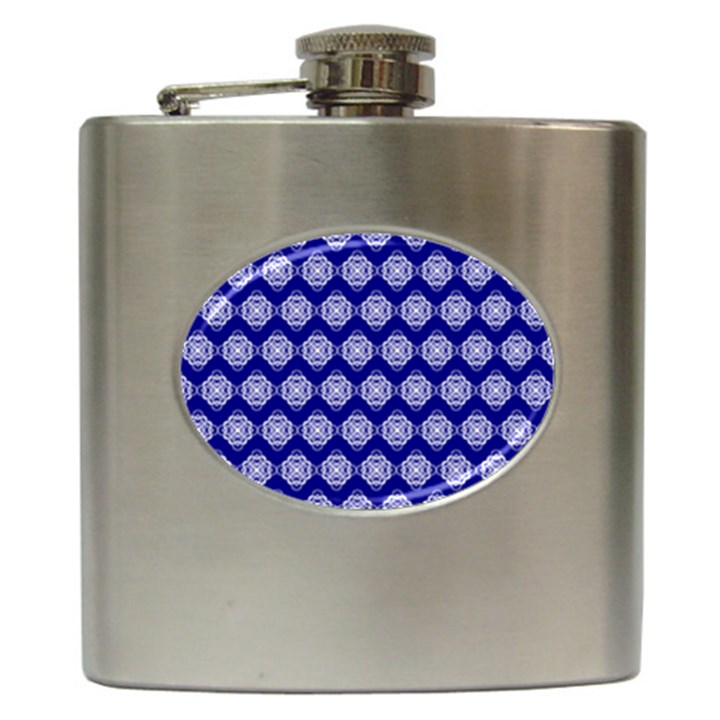 Abstract Knot Geometric Tile Pattern Hip Flask (6 oz)