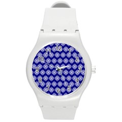 Abstract Knot Geometric Tile Pattern Round Plastic Sport Watch (m)