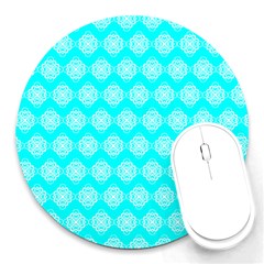 Abstract Knot Geometric Tile Pattern Round Mousepads by GardenOfOphir