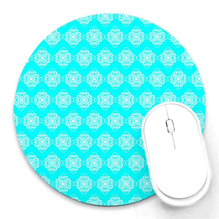 Abstract Knot Geometric Tile Pattern Round Mousepads