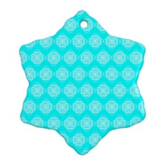 Abstract Knot Geometric Tile Pattern Snowflake Ornament (2-side) by GardenOfOphir