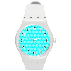 Abstract Knot Geometric Tile Pattern Round Plastic Sport Watch (m)