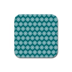 Abstract Knot Geometric Tile Pattern Rubber Square Coaster (4 Pack)  by GardenOfOphir