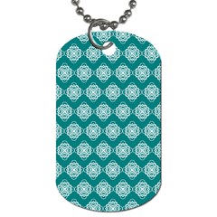 Abstract Knot Geometric Tile Pattern Dog Tag (one Side) by GardenOfOphir