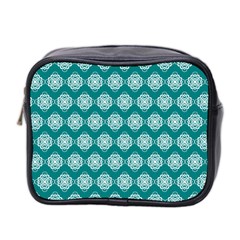 Abstract Knot Geometric Tile Pattern Mini Toiletries Bag 2-side