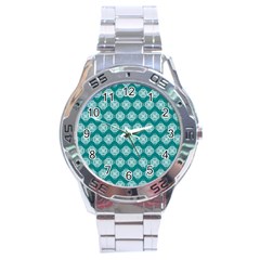 Abstract Knot Geometric Tile Pattern Stainless Steel Men s Watch