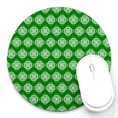 Abstract Knot Geometric Tile Pattern Round Mousepads