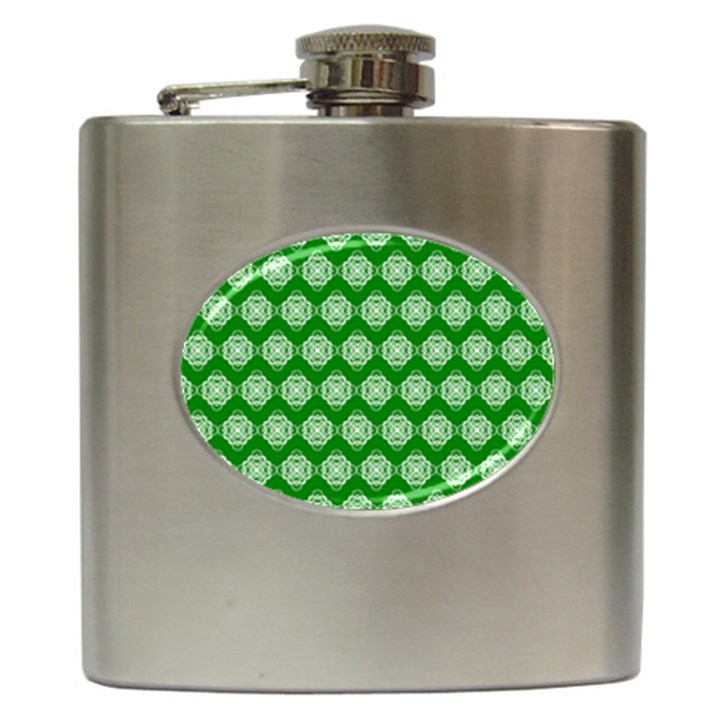 Abstract Knot Geometric Tile Pattern Hip Flask (6 oz)