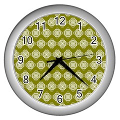 Abstract Knot Geometric Tile Pattern Wall Clocks (silver)  by GardenOfOphir