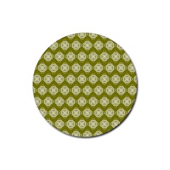 Abstract Knot Geometric Tile Pattern Rubber Coaster (round) 