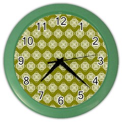 Abstract Knot Geometric Tile Pattern Color Wall Clocks by GardenOfOphir