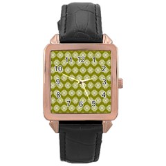 Abstract Knot Geometric Tile Pattern Rose Gold Watches