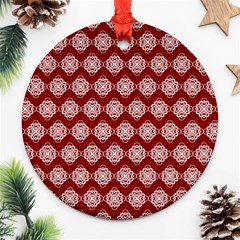 Abstract Knot Geometric Tile Pattern Ornament (round) 