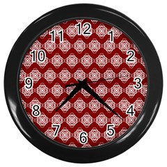 Abstract Knot Geometric Tile Pattern Wall Clocks (black) by GardenOfOphir