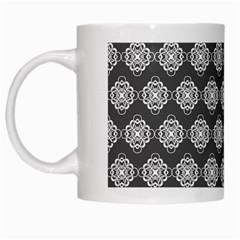 Abstract Knot Geometric Tile Pattern White Mugs by GardenOfOphir