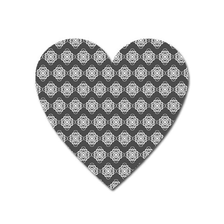 Abstract Knot Geometric Tile Pattern Heart Magnet