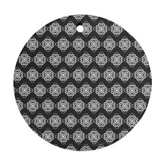 Abstract Knot Geometric Tile Pattern Round Ornament (two Sides)  by GardenOfOphir