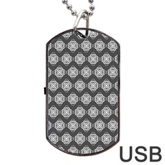 Abstract Knot Geometric Tile Pattern Dog Tag Usb Flash (two Sides) 