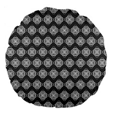 Abstract Knot Geometric Tile Pattern Large 18  Premium Flano Round Cushions