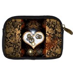 Steampunk, Awesome Heart With Clocks And Gears Digital Camera Cases Back